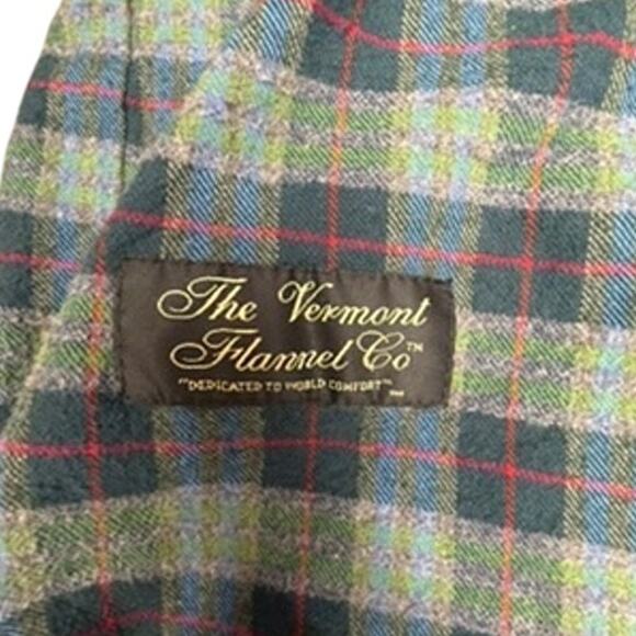 VTG "The Vermont Flannel Co." Henley Flannel Shirt SZ XL USA 199% Cotton Plaid - Picture 2 of 8